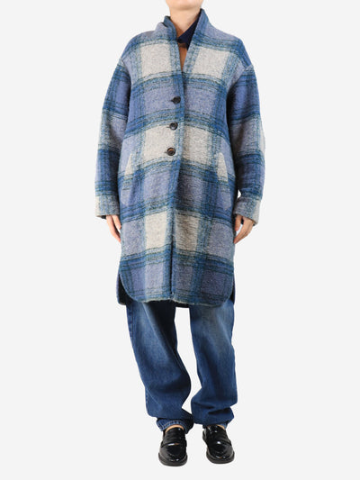 Blue check wool-blend coat - size UK 12 Coats & Jackets Isabel Marant Etoile 