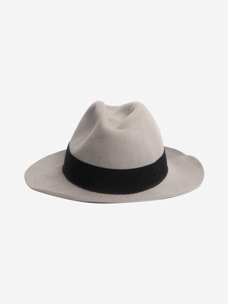 Grey and black fedora hat - size L product image