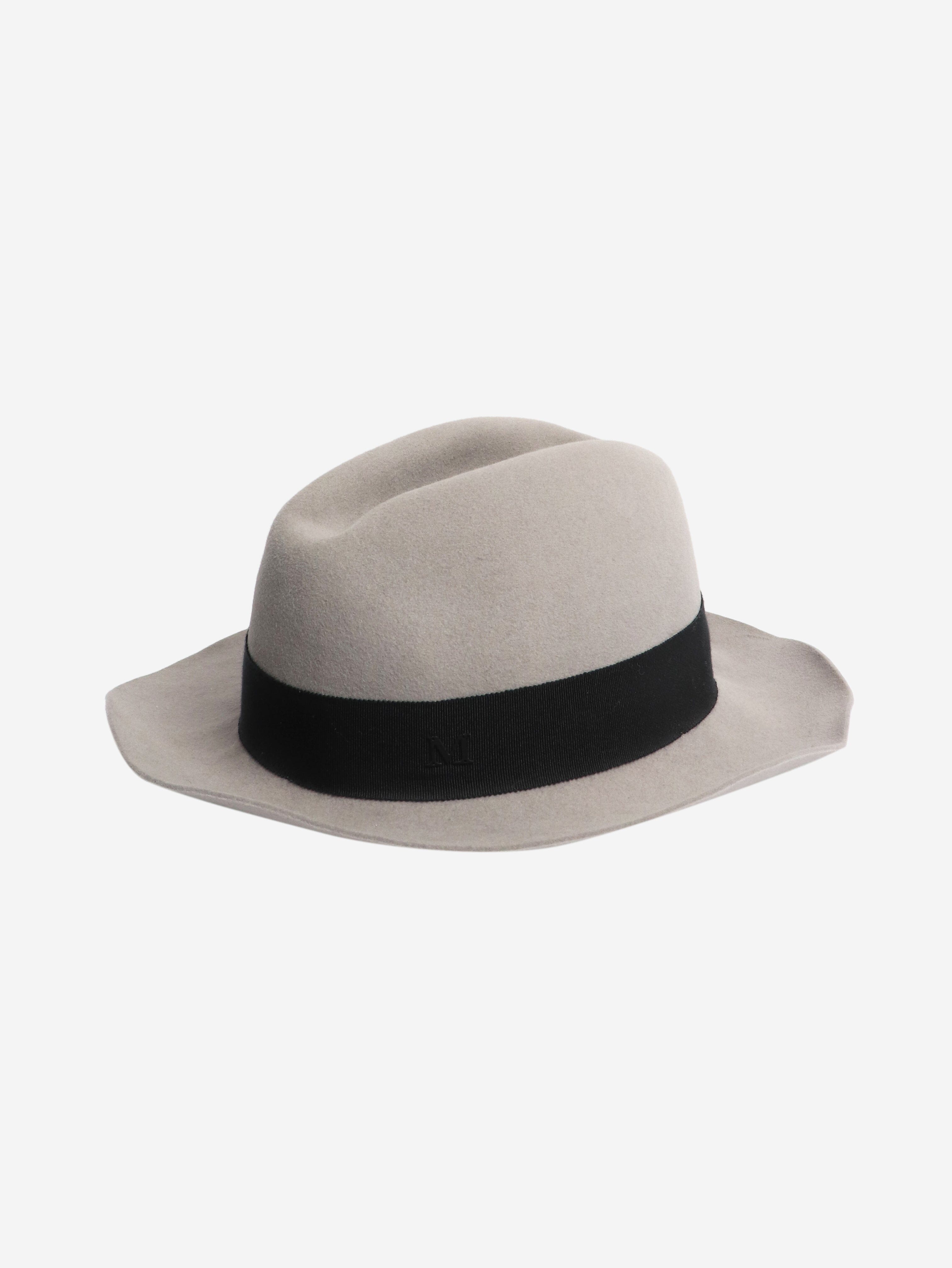 Grey and black fedora hat - size L Hats Maison Michel 