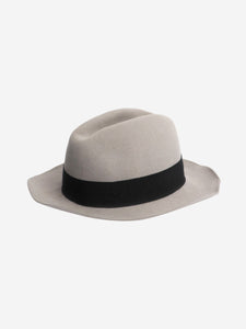 Maison Michel Grey and black fedora hat - size L