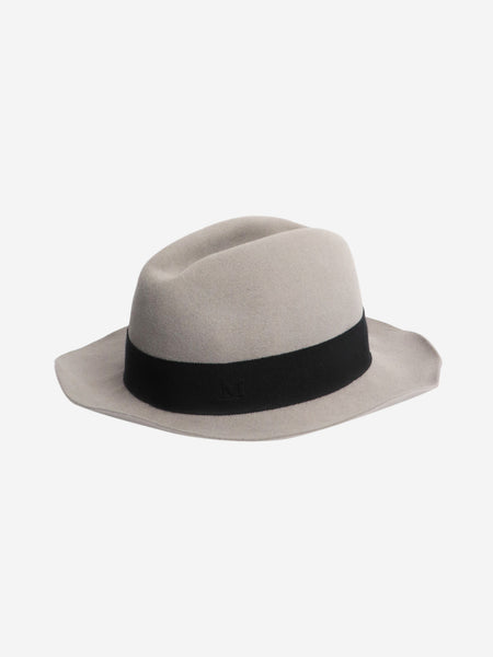 Grey and black fedora hat - size L alternate image