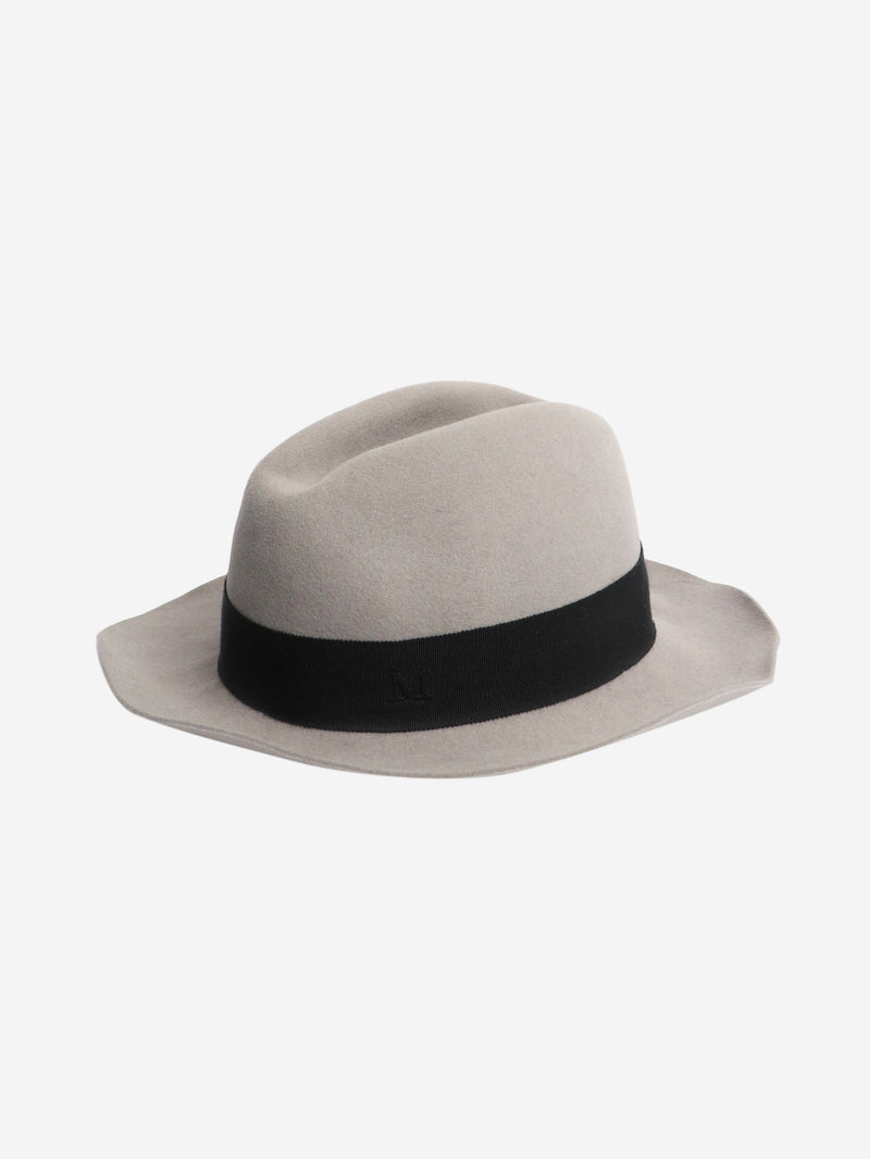 Grey and black fedora hat - size L Hats Maison Michel 