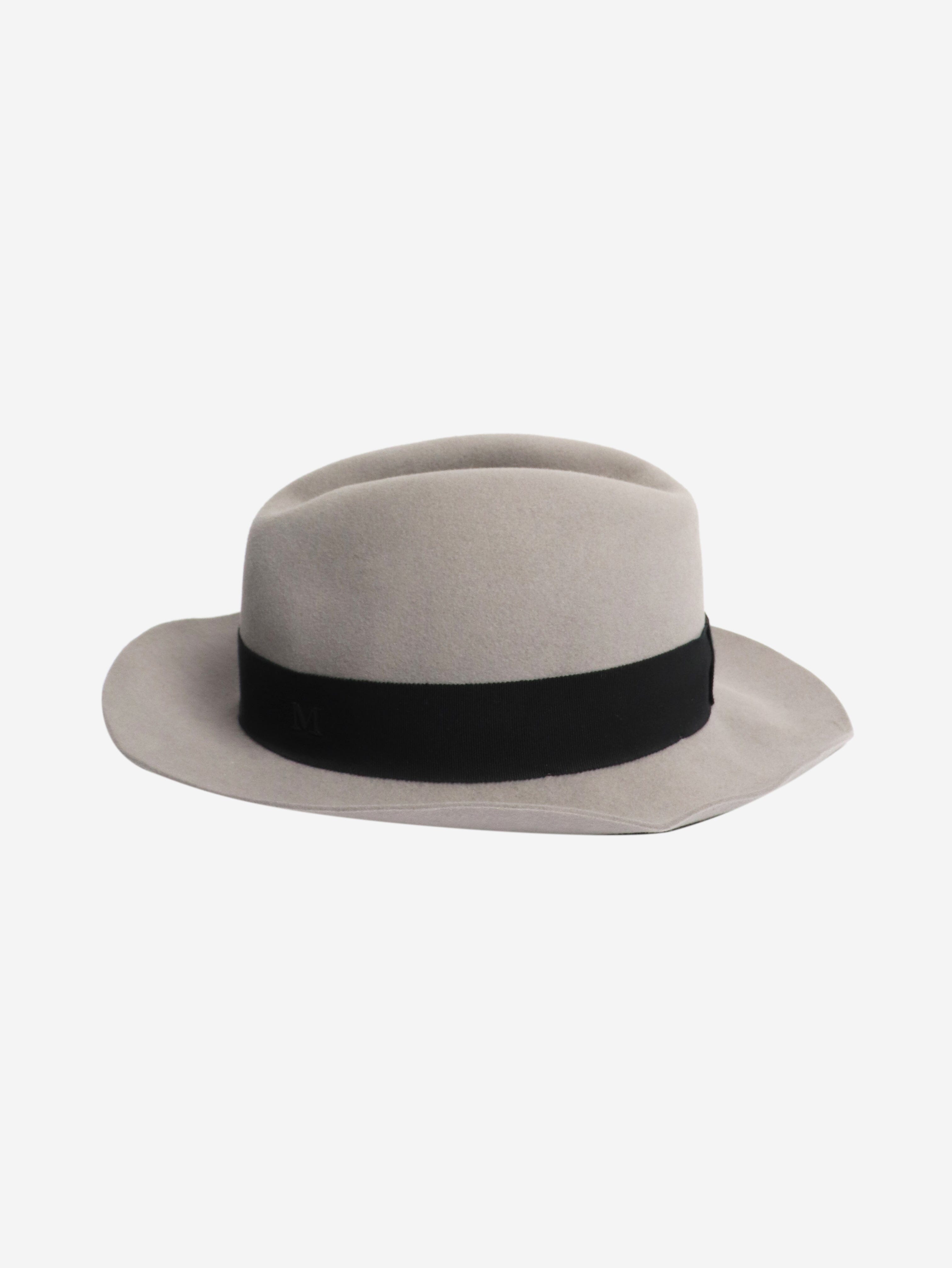 Grey and black fedora hat - size L Hats Maison Michel 