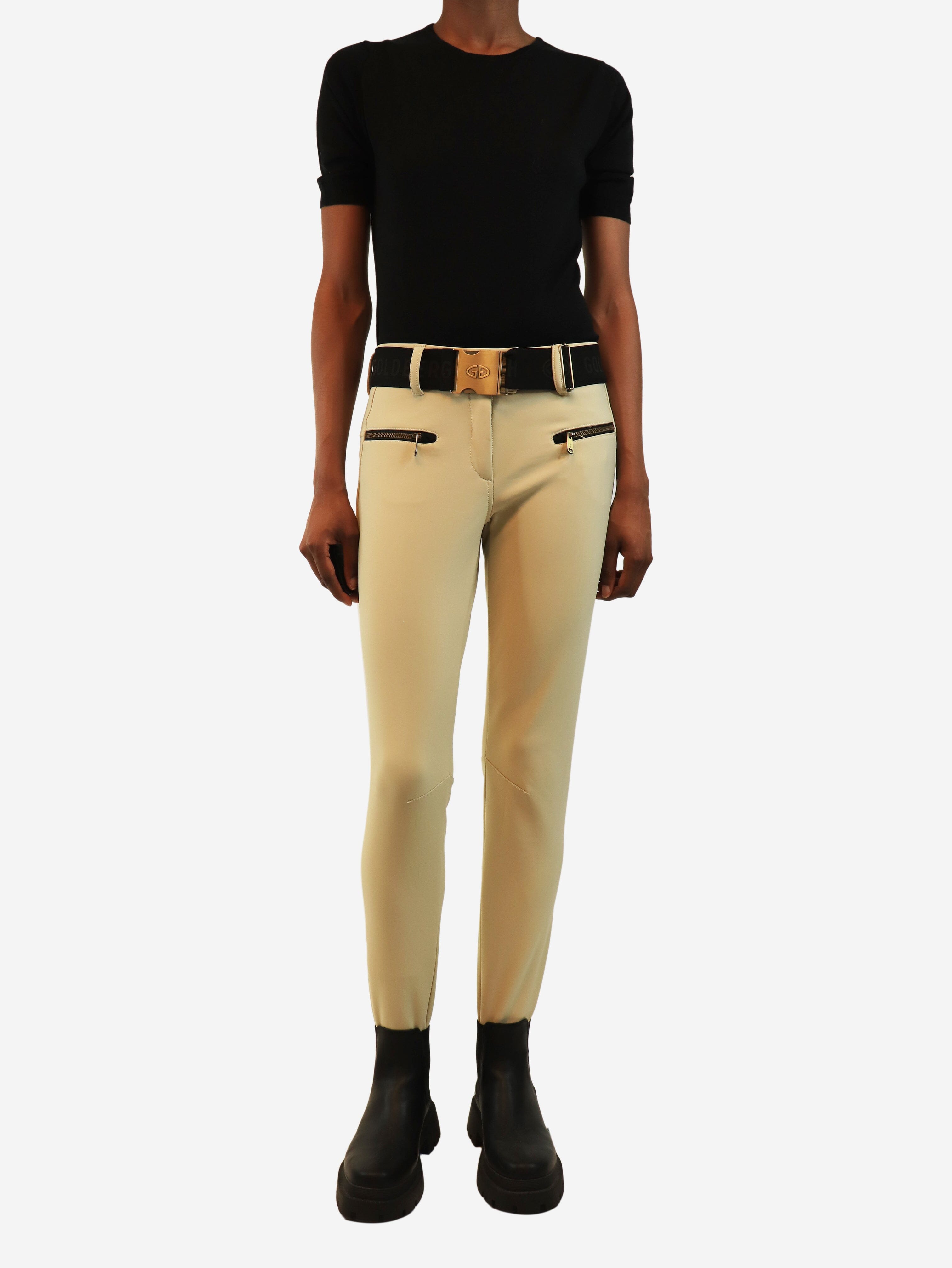 Beige ski trousers - size UK 10