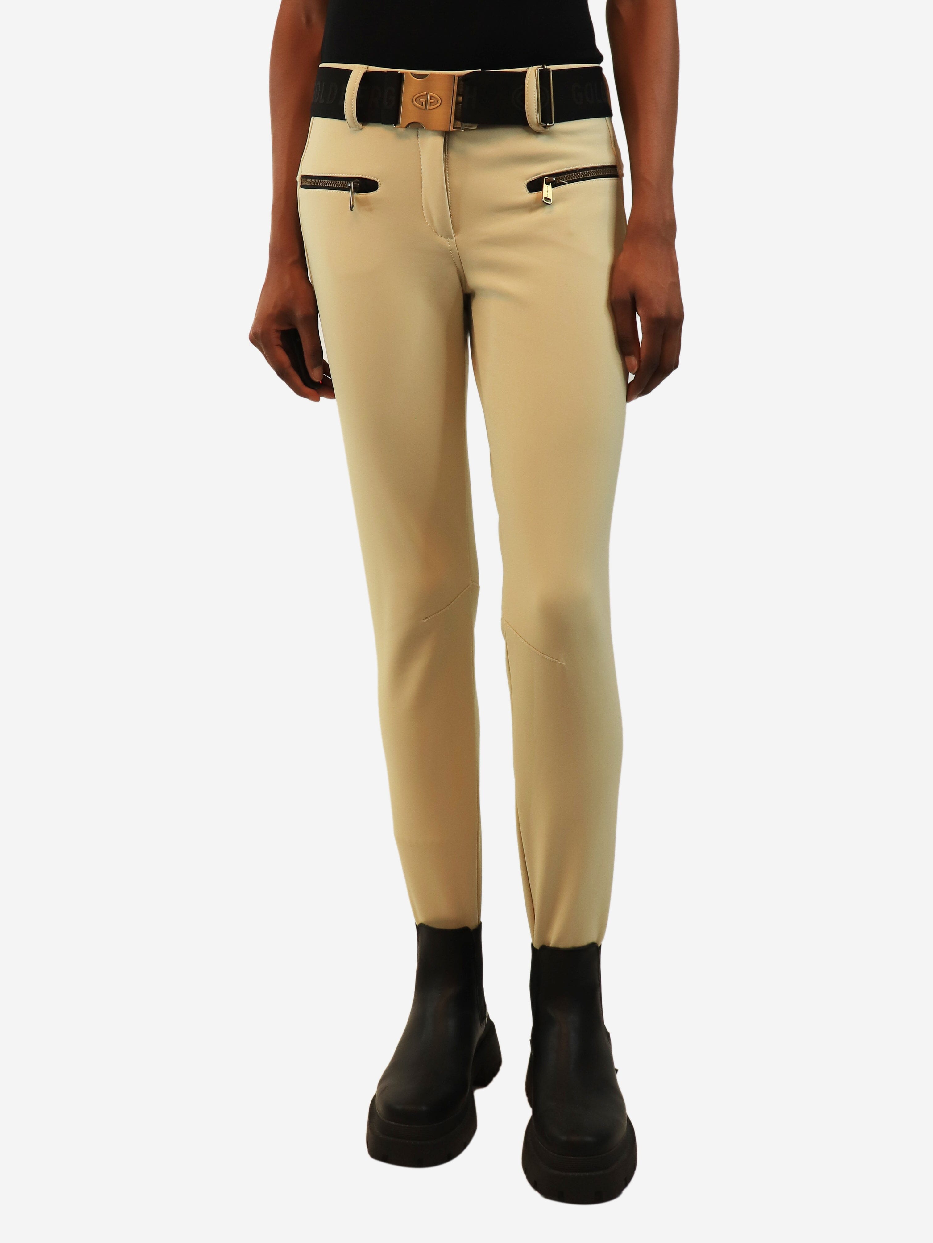 Beige ski trousers - size UK 10