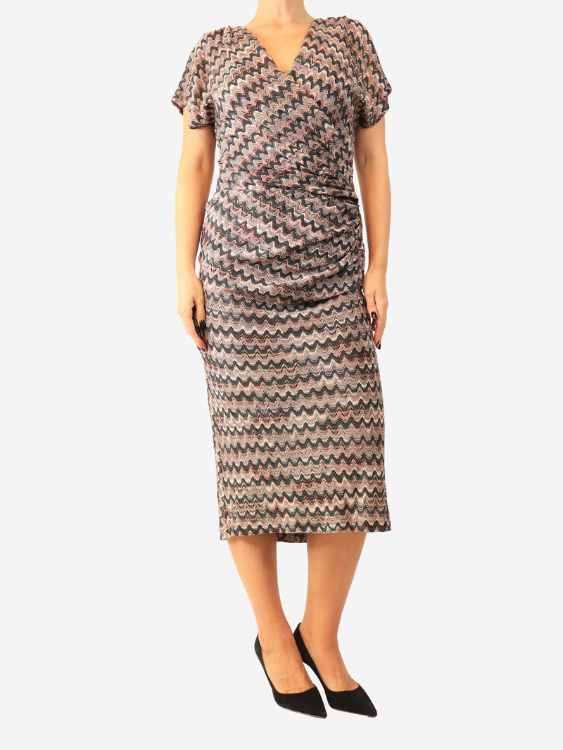 Multicolour zigzag pattern midi dress - size UK 14 Dresses Missoni 