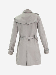 Burberry Grey double-breasted trench coat - size UK 6
