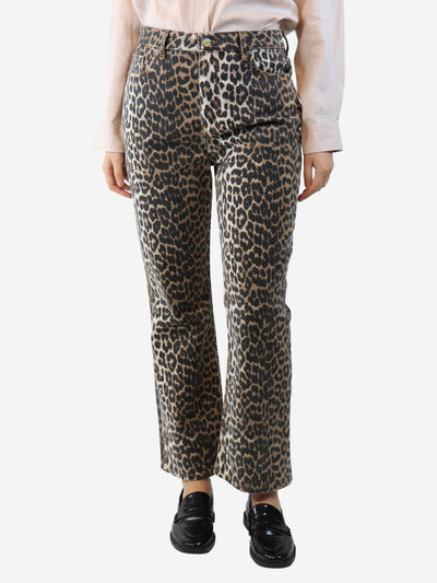 Leopard print Betzy cropped jeans - size UK 12 Trousers Ganni 