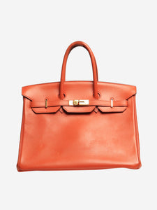 Hermes Orange vintage 1998 Birkin 35 bag in Box Calf leather