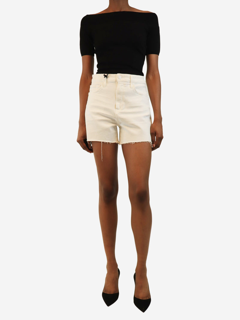 White denim raw-hem shorts - size UK 8 Shorts Paige 