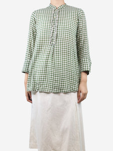 Dosa Green and white gingham shirt - size UK 10