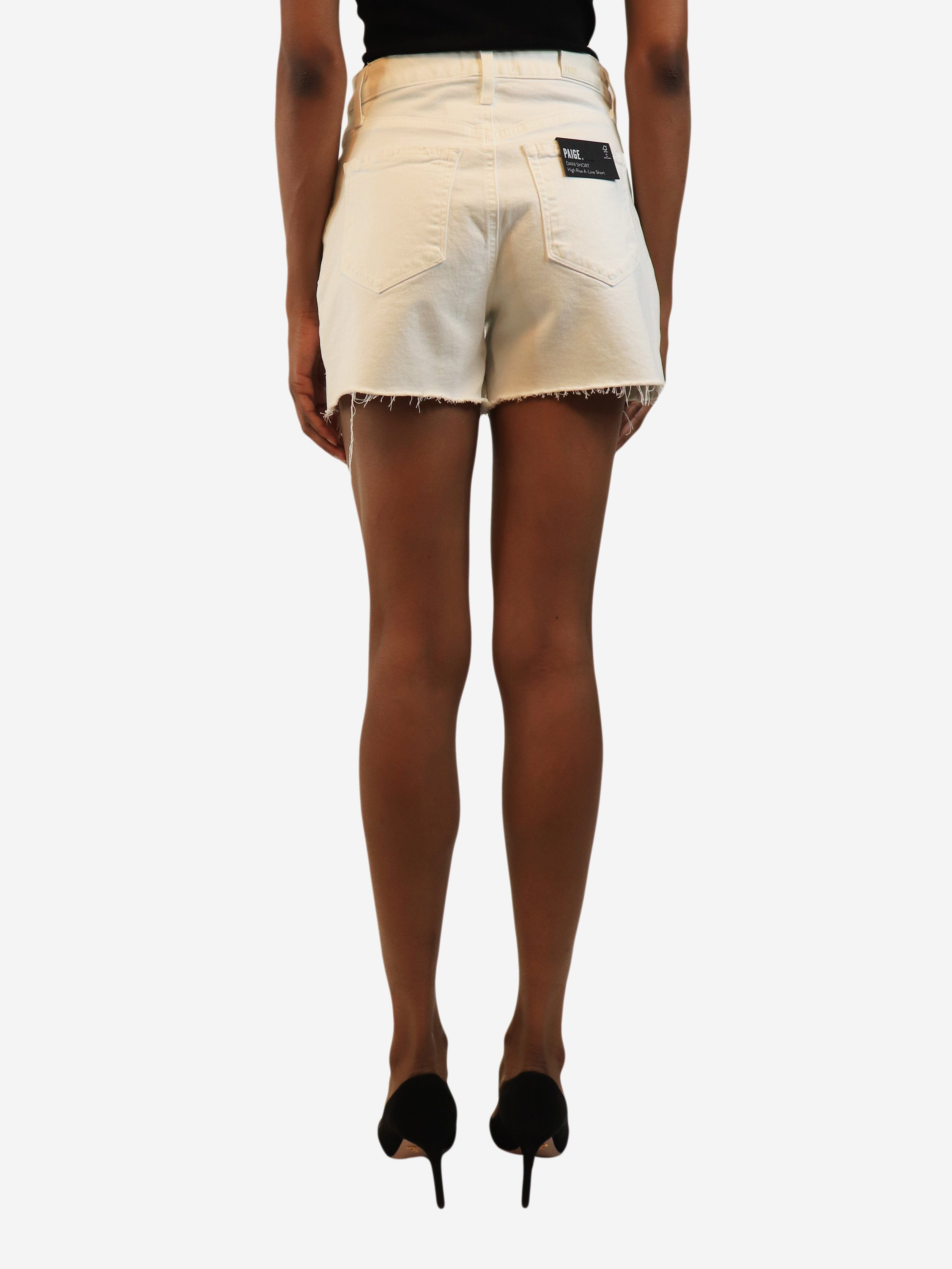 White denim raw-hem shorts - size UK 8 Shorts Paige 