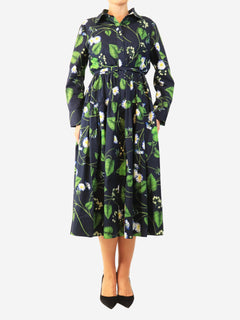 Navy Morning Glory shirt dress - size UK 16 Dresses Oscar De La Renta 