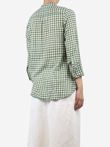 Dosa Green and white gingham shirt - size UK 10