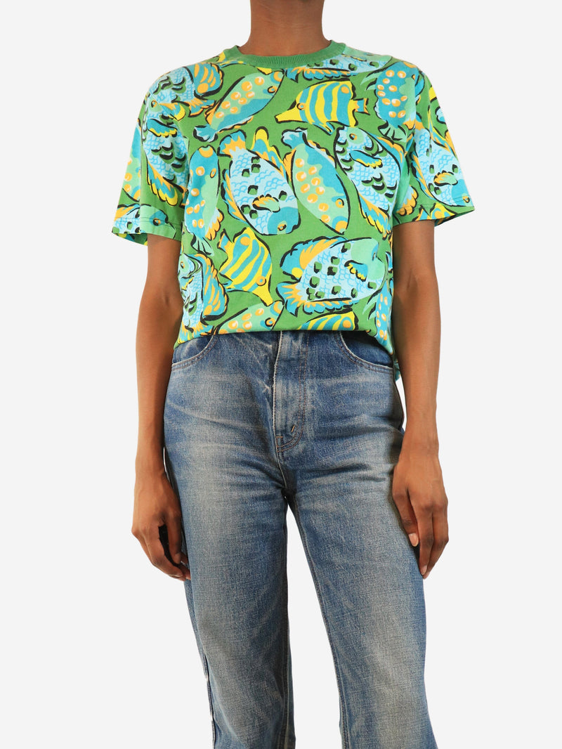 Green vintage fish-print t-shirt - size S Tops Dior 