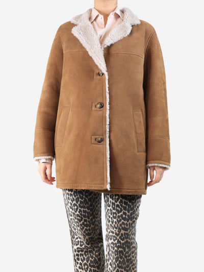 Brown shearling jacket - size M Coats & Jackets Gerard Darel 