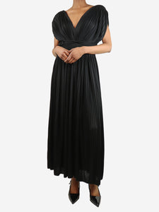 Alaia Black sleeveless pleated midi dress - size UK 6