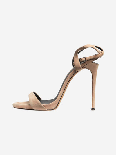 Neutral suede heel sandals - size EU 39.5 (UK 6.5) Heels Giuseppe Zanotti 