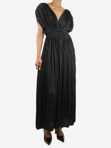 Alaia Black sleeveless pleated midi dress - size UK 6