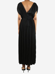 Alaia Black sleeveless pleated midi dress - size UK 6