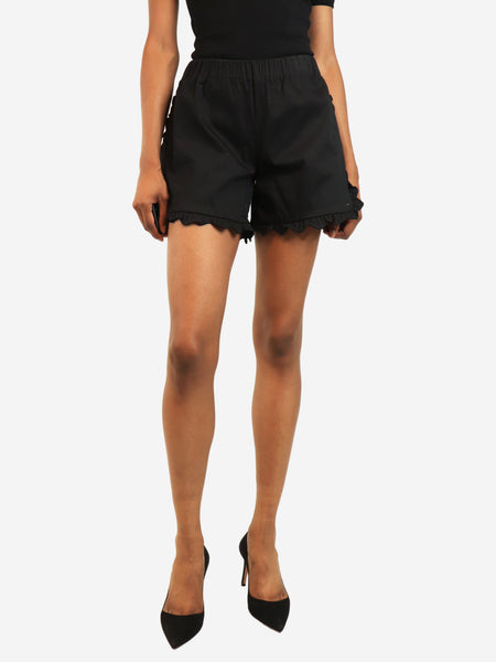 Black ruffled mini shorts - size XXS product image