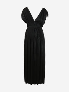 Alaia Black sleeveless pleated midi dress - size UK 6