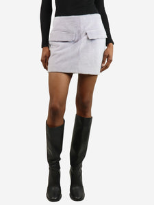 Remain Grey shearling mini skirt - size UK 8