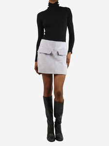 Remain Grey shearling mini skirt - size UK 8