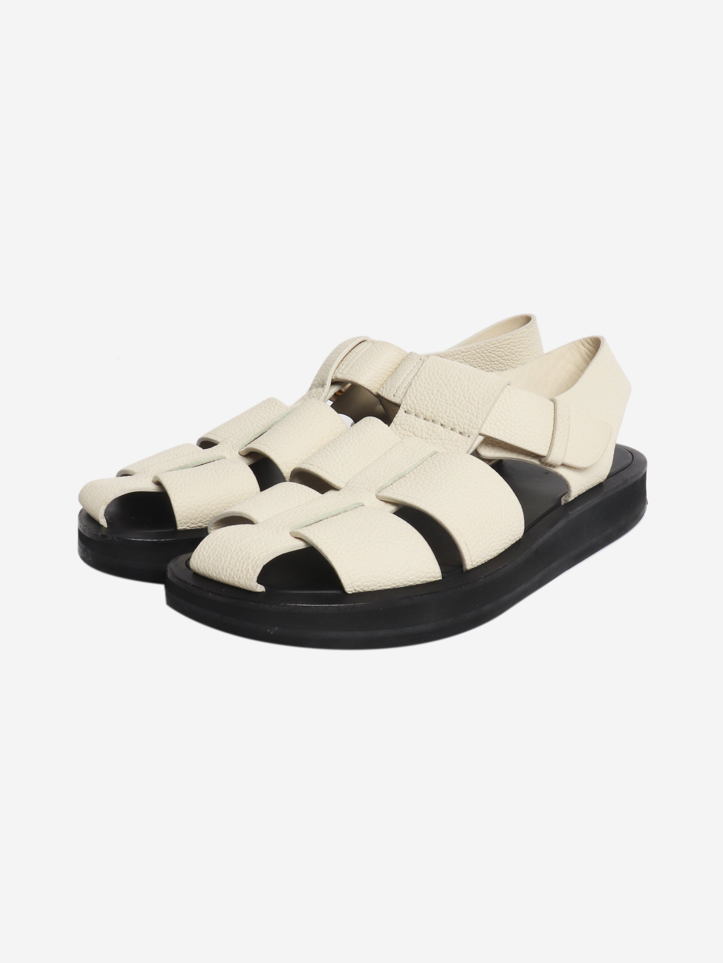 Ecru Fisherman leather sandals - size EU 37.5 Flat Sandals The Row 