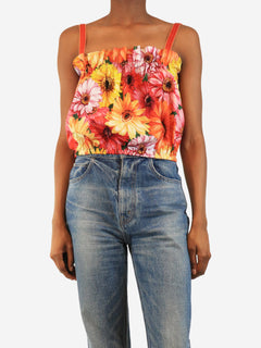 Multicolour floral printed sun top - size UK 6