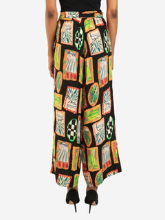 Black silk chiffon printed trousers - size XS Trousers BDLN 
