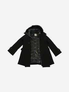 Moncler Black wool down jacket - size UK 12