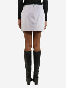 Remain Grey shearling mini skirt - size UK 8