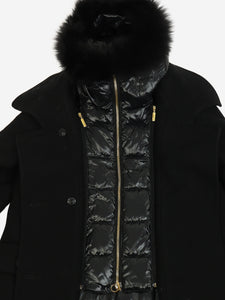 Moncler Black wool down jacket - size UK 12