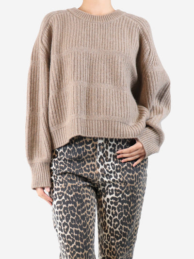 Beige ribbed cashmere jumper - size L Knitwear Loulou Studio 