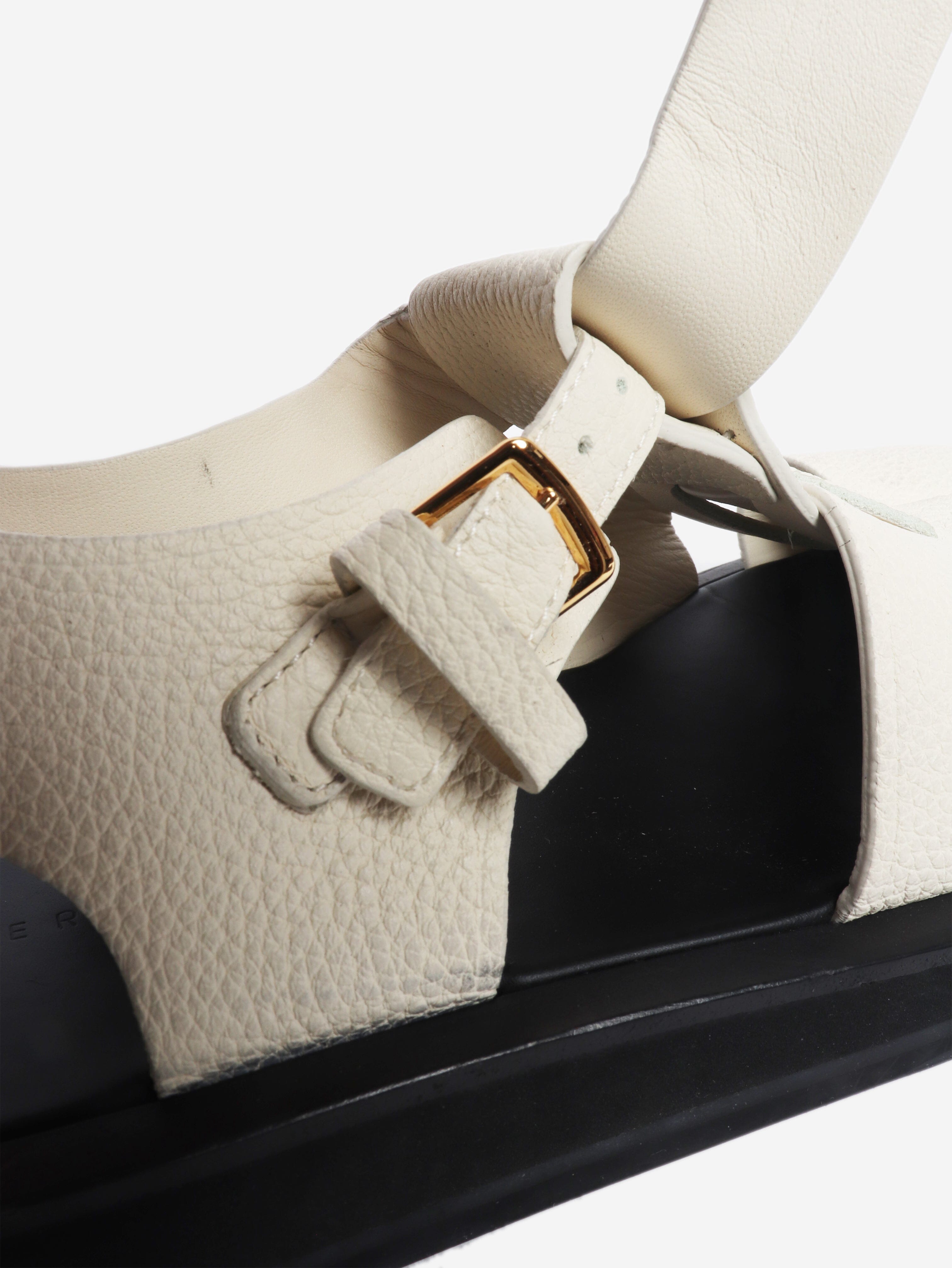 Ecru Fisherman leather sandals - size EU 37.5 Flat Sandals The Row 