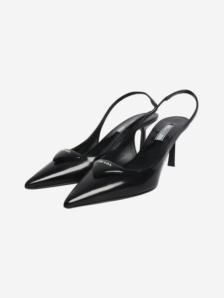 Black leather slingback pumps - size EU 36.5 alternate image