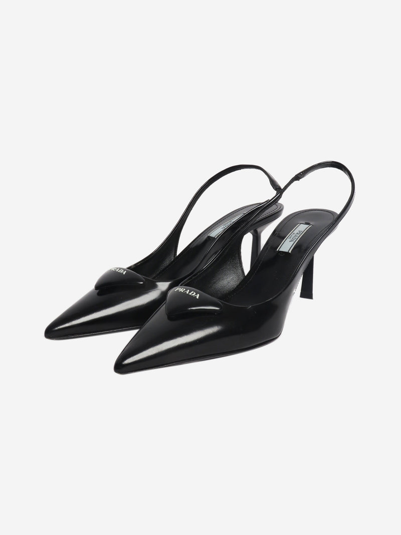 Black leather slingback pumps - size EU 36.5 Heels Prada 