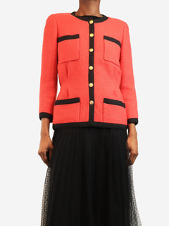 Red vintage tweed jacket - size UK 8