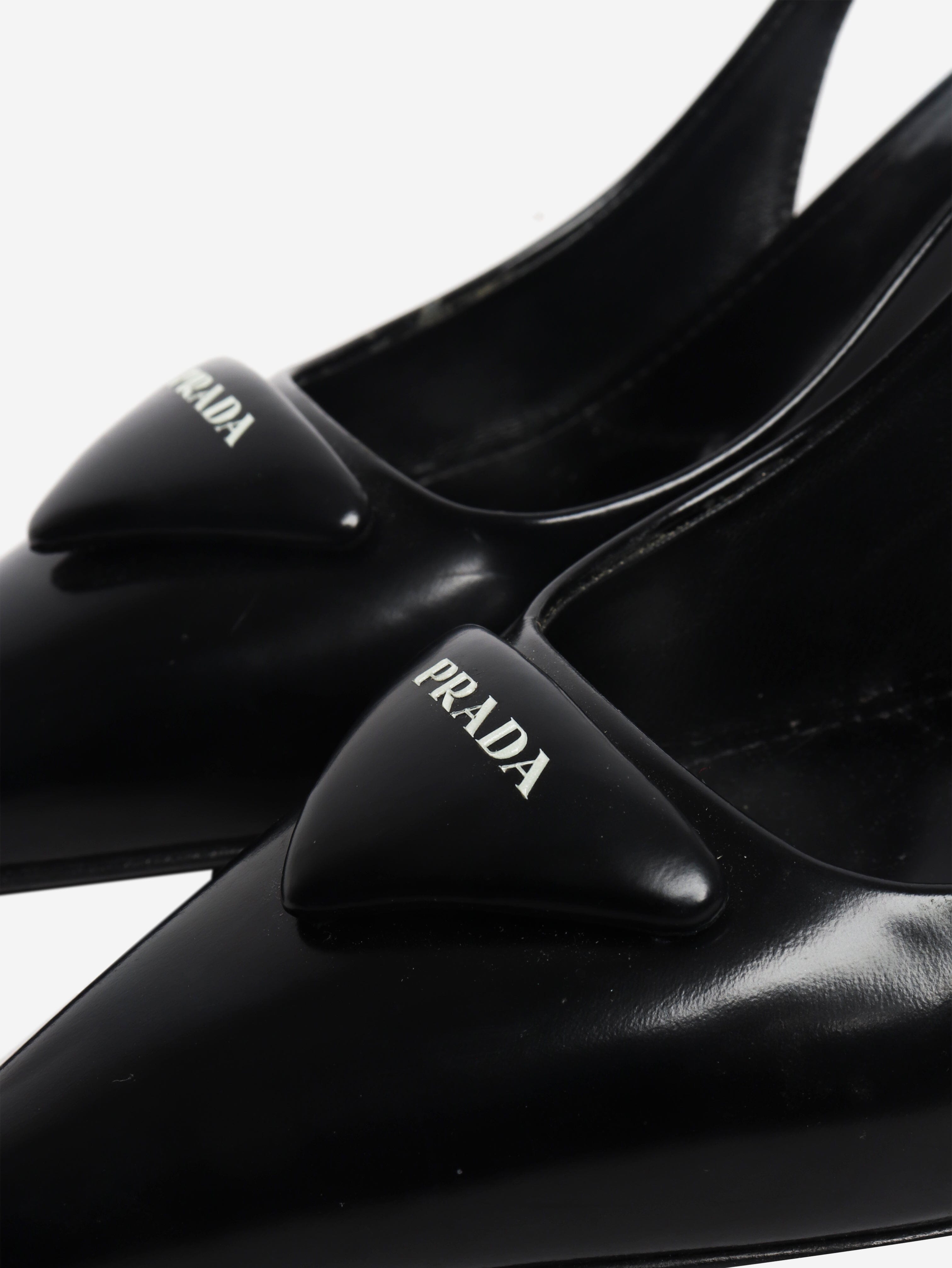 Black leather slingback pumps - size EU 36.5 Heels Prada 