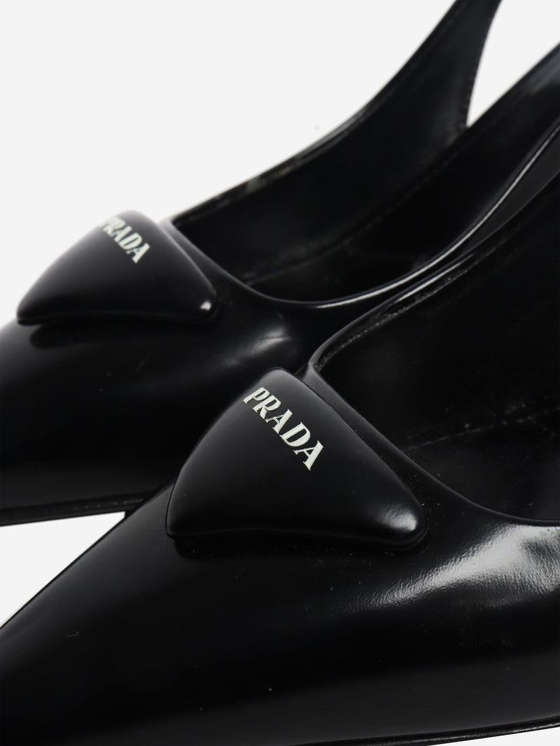 Black leather slingback pumps - size EU 36.5 Heels Prada 