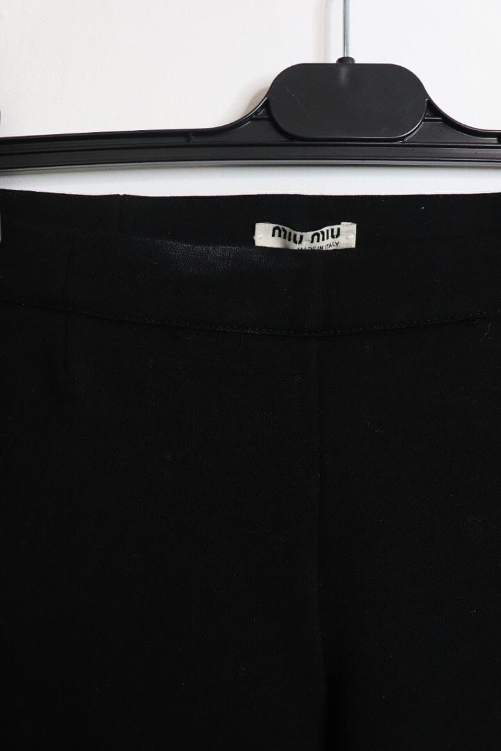 Black logo-patch leggings - size S Trousers Miu Miu 