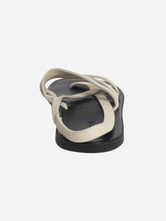 Bone grey line leather slingback sandals - size EU 37.5 Flat Sandals The Row 
