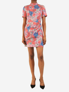 Multicolour floral mini dress - size UK 6