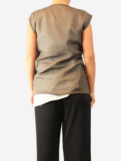 Taupe and off-white Inawa layered top - size UK 8 Tops The Row 
