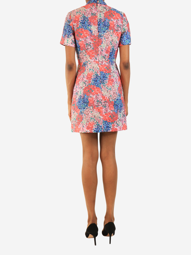 Multicolour floral mini dress - size UK 6