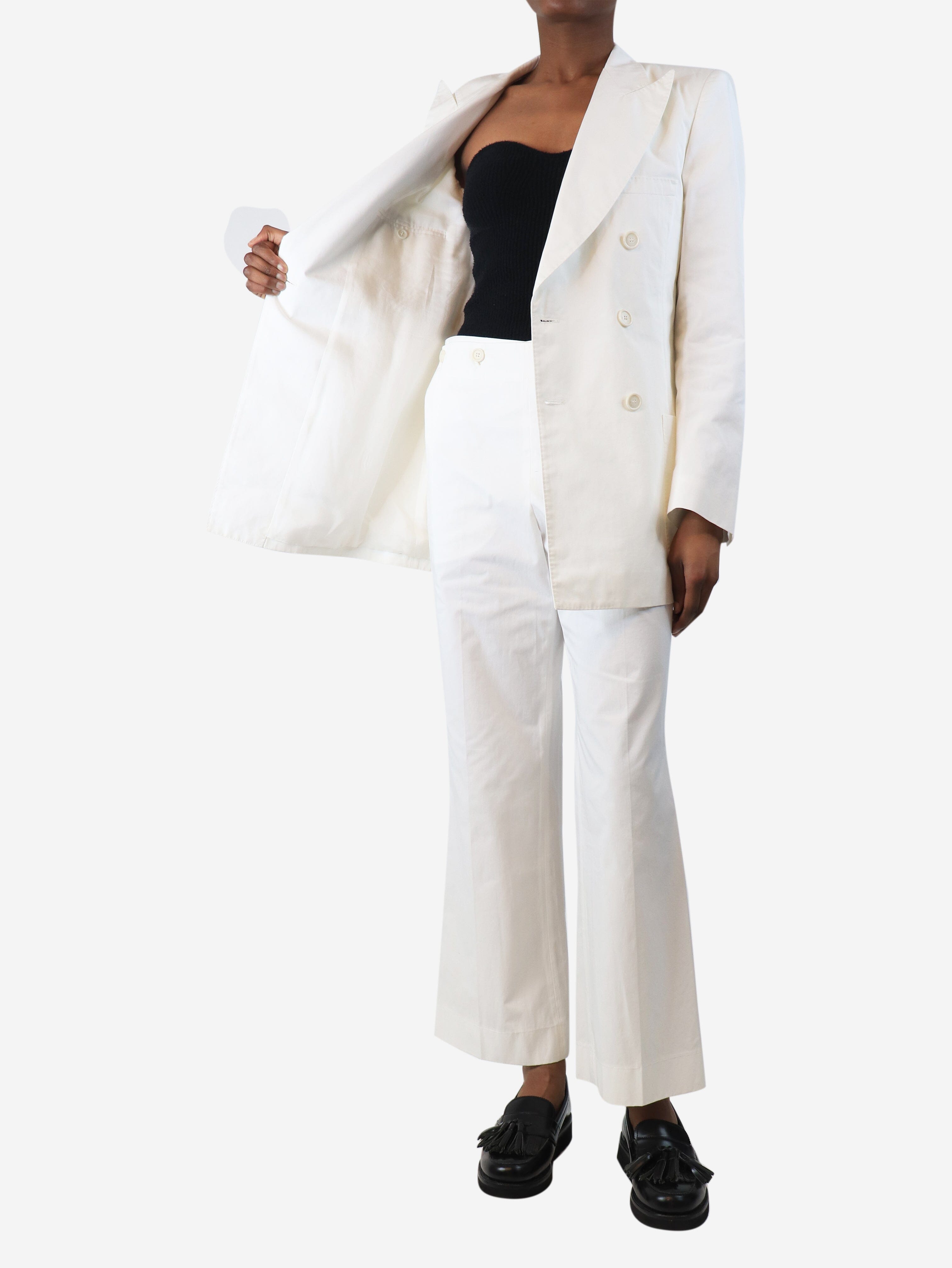 White two-piece jacket and trouser suit set - size UK 6 Sets Maison Margiela 
