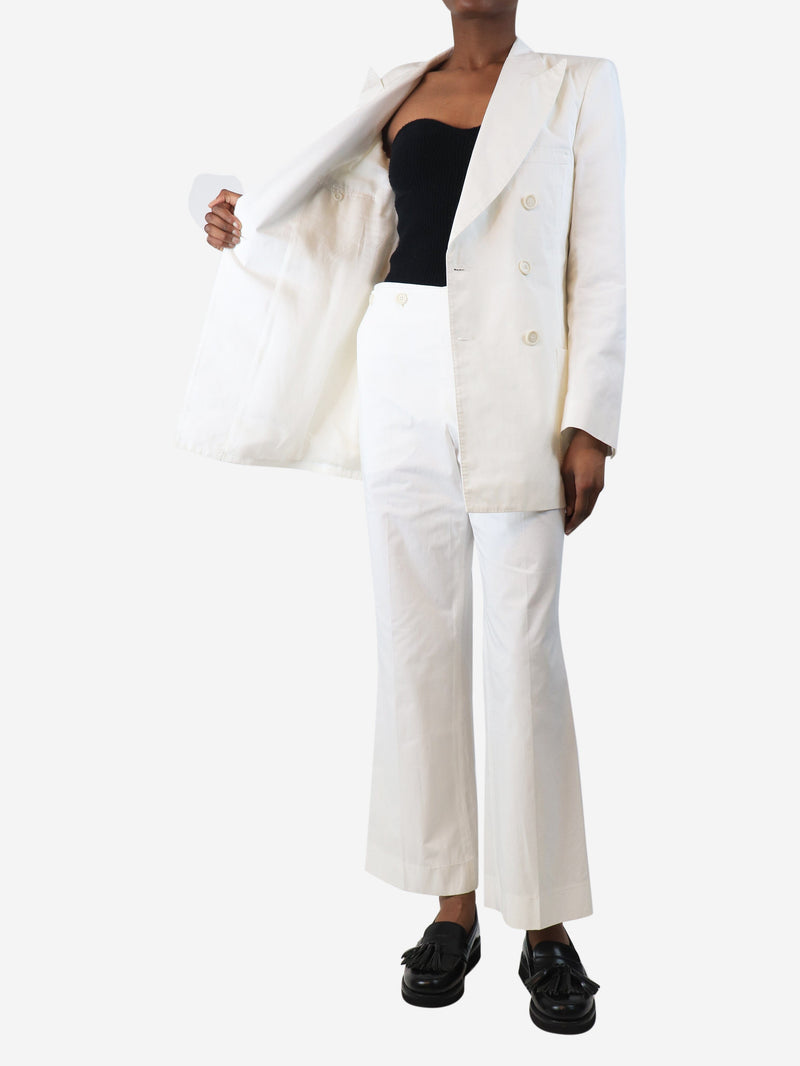 White two-piece jacket and trouser suit set - size UK 6 Sets Maison Margiela 