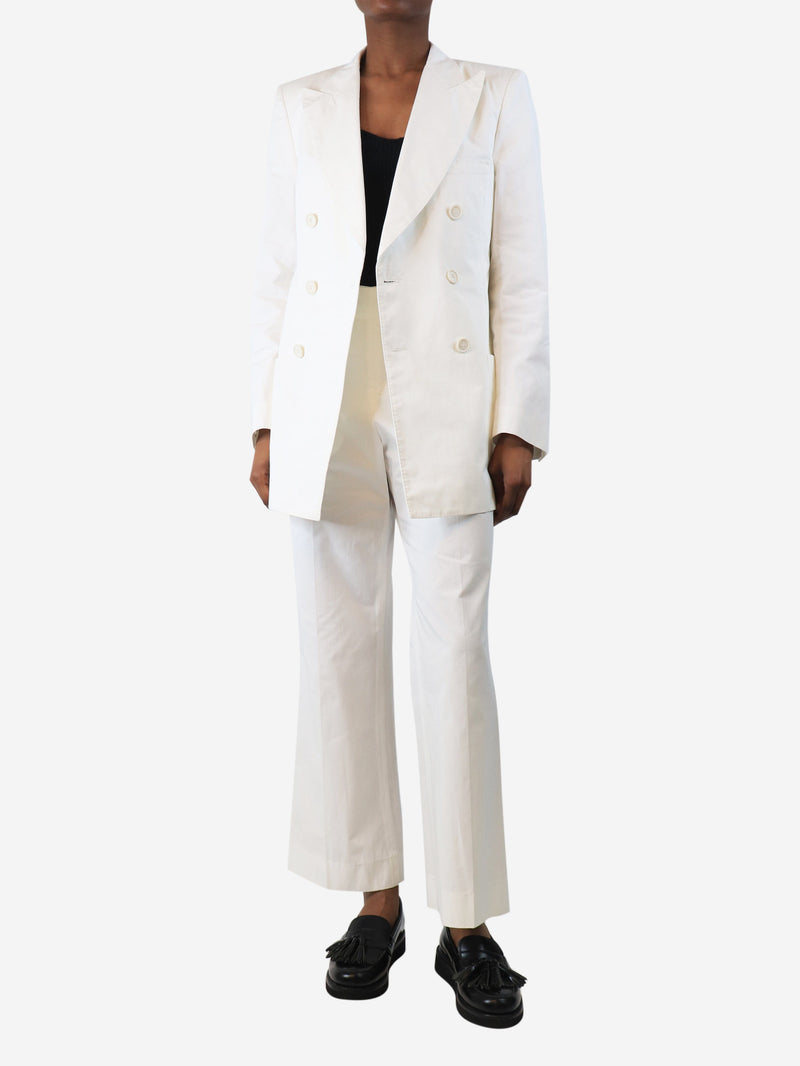 White two-piece jacket and trouser suit set - size UK 6 Sets Maison Margiela 