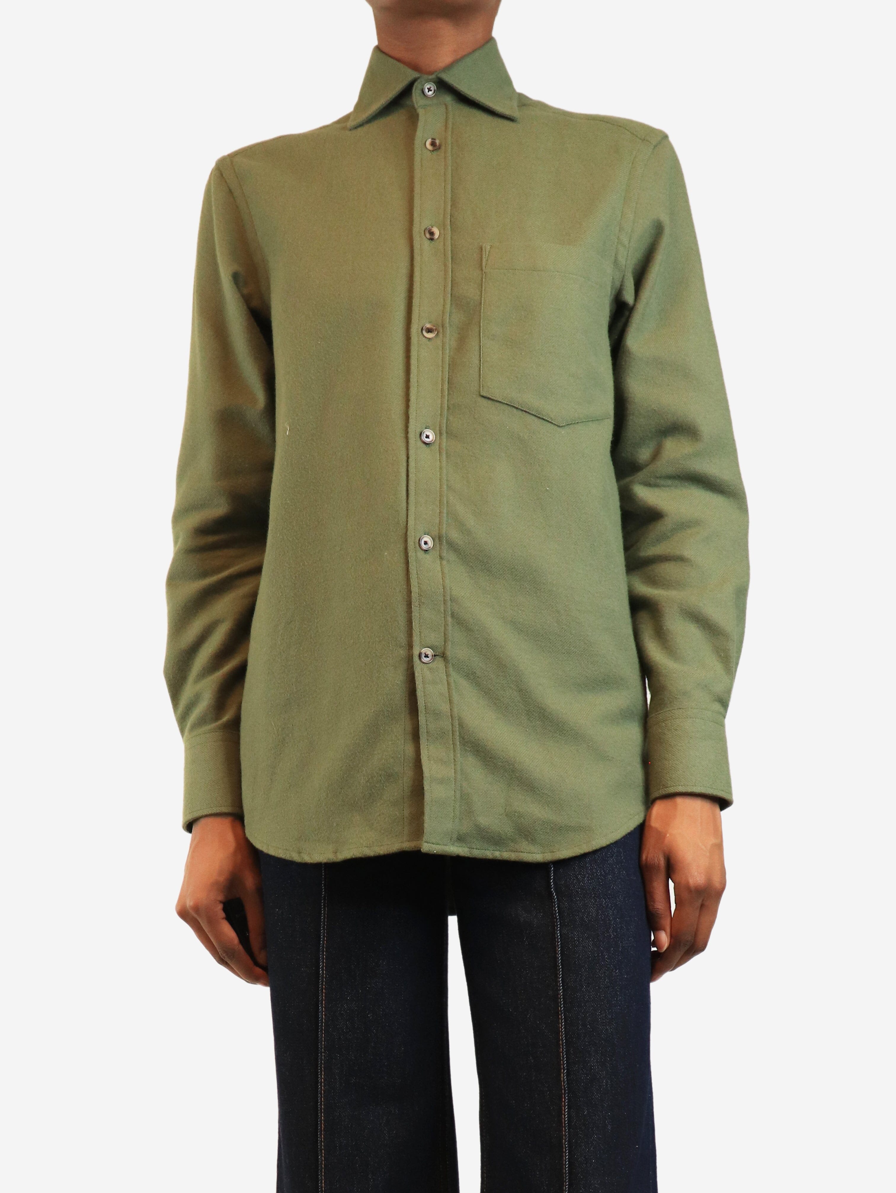 Green The Boyfriend shirt - size UK 6 Tops WNU 